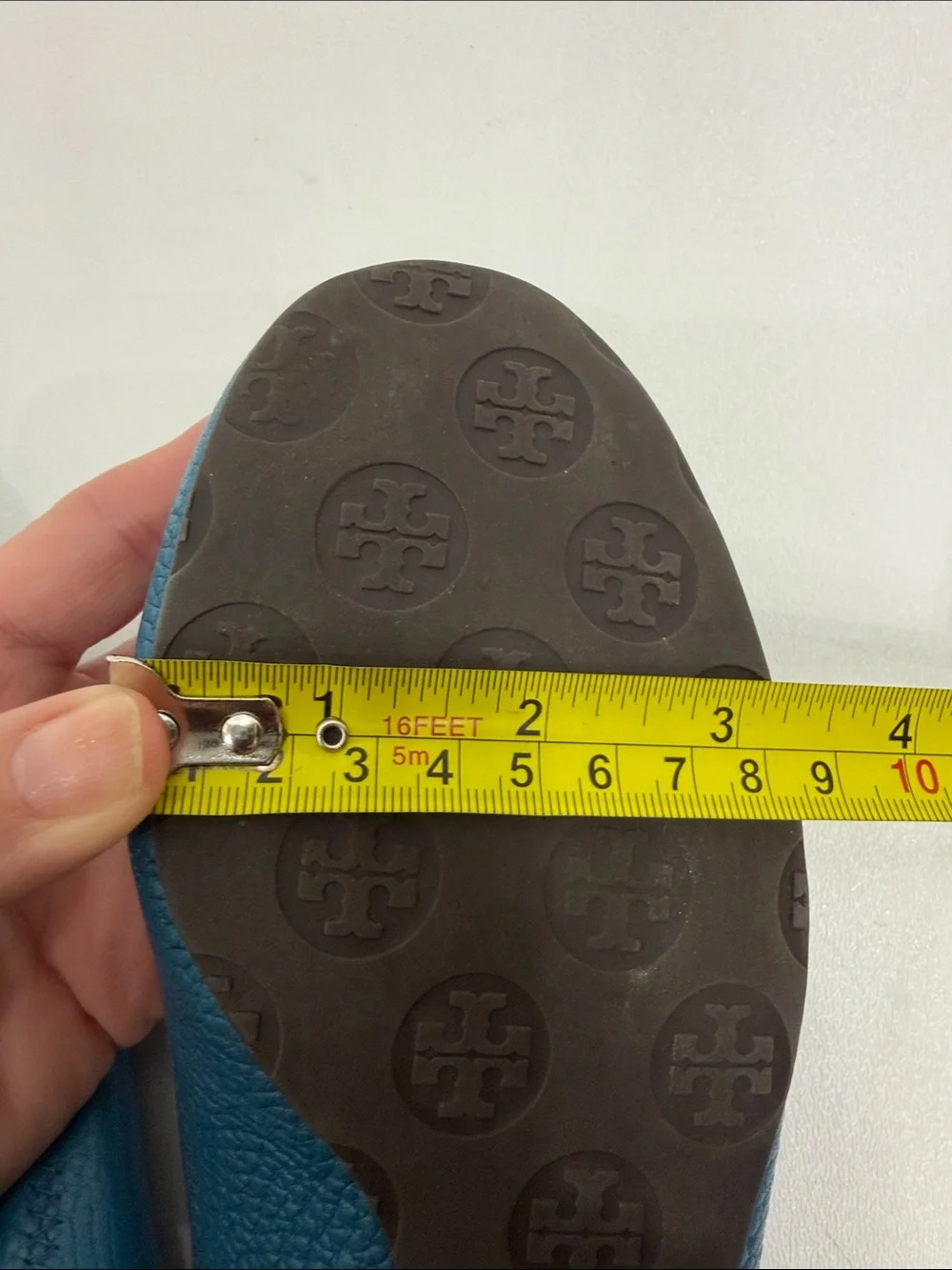 Tory Burch Reva blue leather flats size 8.5 M